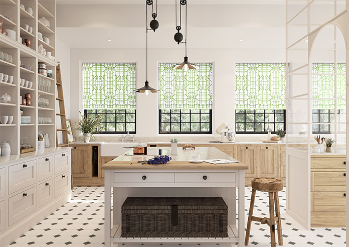 Bamboo Candy, Green White - Roman Blind - Image 8